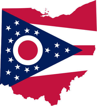 Ohio flag in shape of Ohio