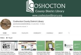 Coshocton County District Library YouTube channel homepage 